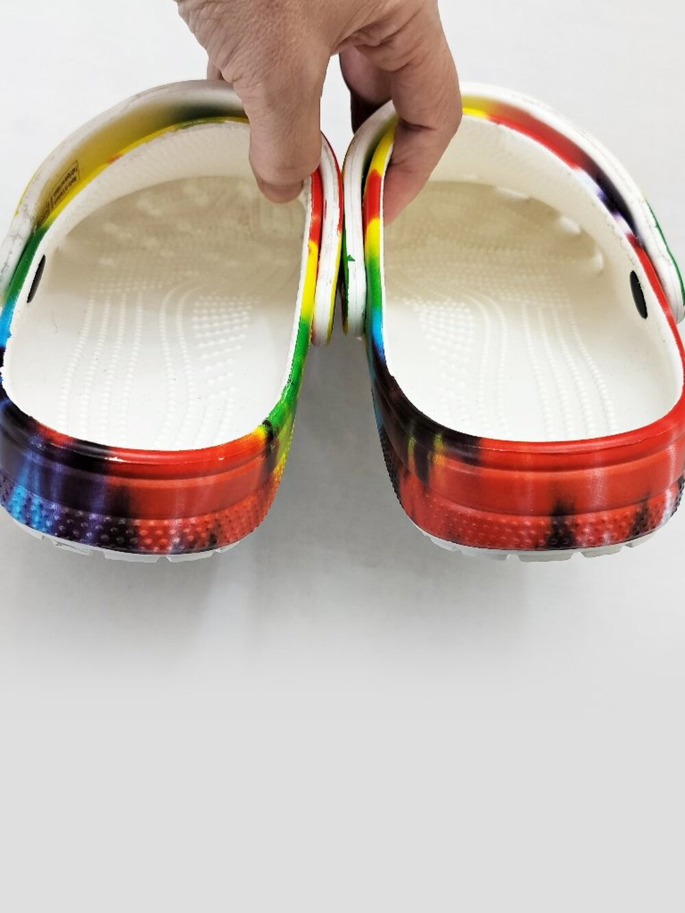 CROCS Baya Classic Rainbow Tie-Dye Clogs Graphic Unisex Water Shoes M/8 - W/10 - Picture 6 of 9